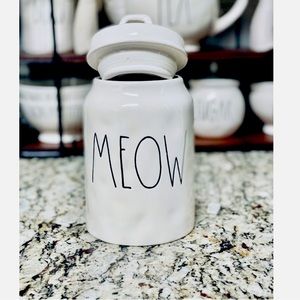 Rae Dunn Meow ceramic container
